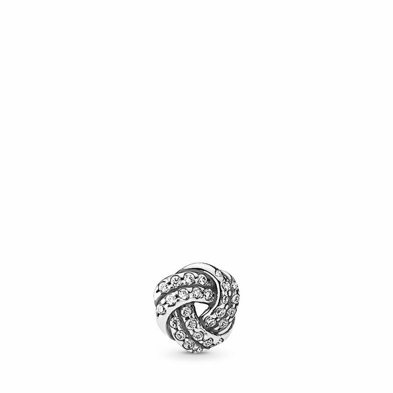 Pandora Sparkling Love Knot Petite Locket Charm Silver Egypt XR7106945